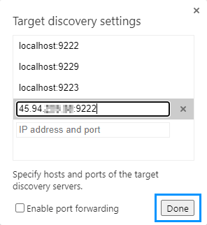 Target Discovery Settings