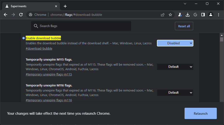 Chrome Disable Bubble Downloads