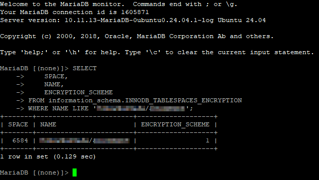 MariaDB Encryption Scheme