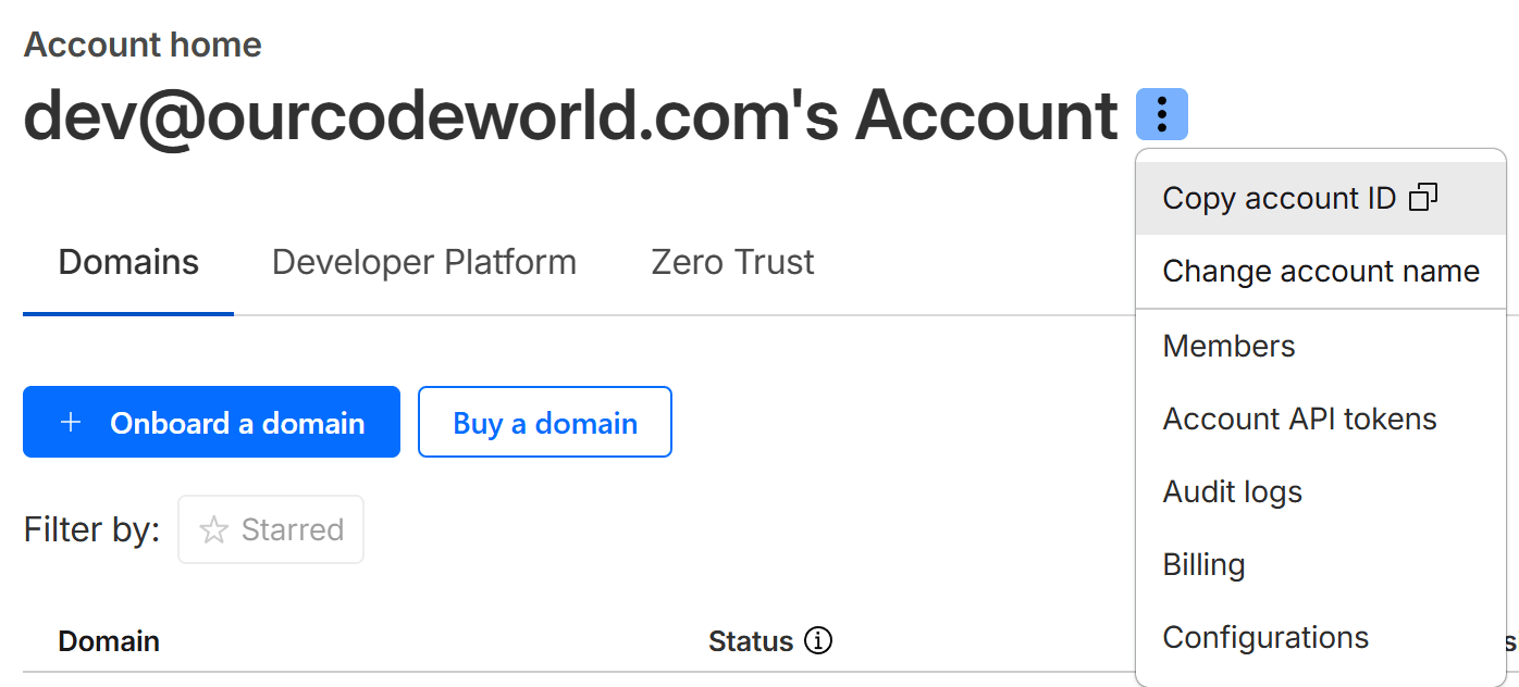 CloudFlare account id