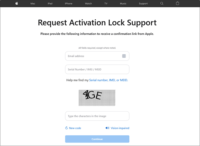 Request Activation Lock Support