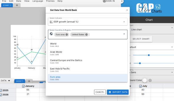 Enter or import data