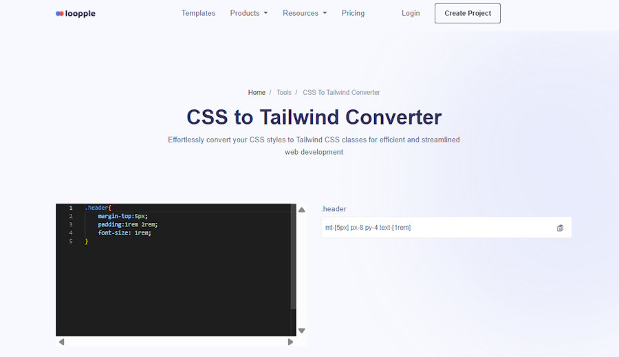 CSS to Tailwind