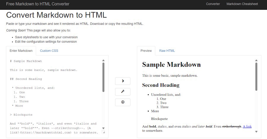 Markdown to HTML