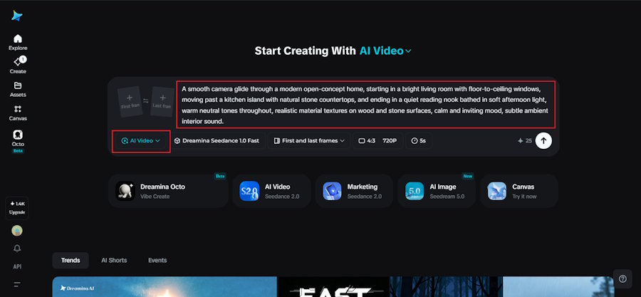 Detailed text prompt