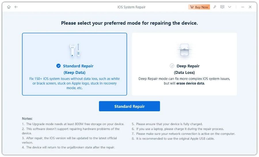 Tenorshare ReiBoot Standard Repair 