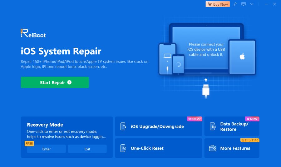 Tenorshare ReiBoot Start Repair screen 