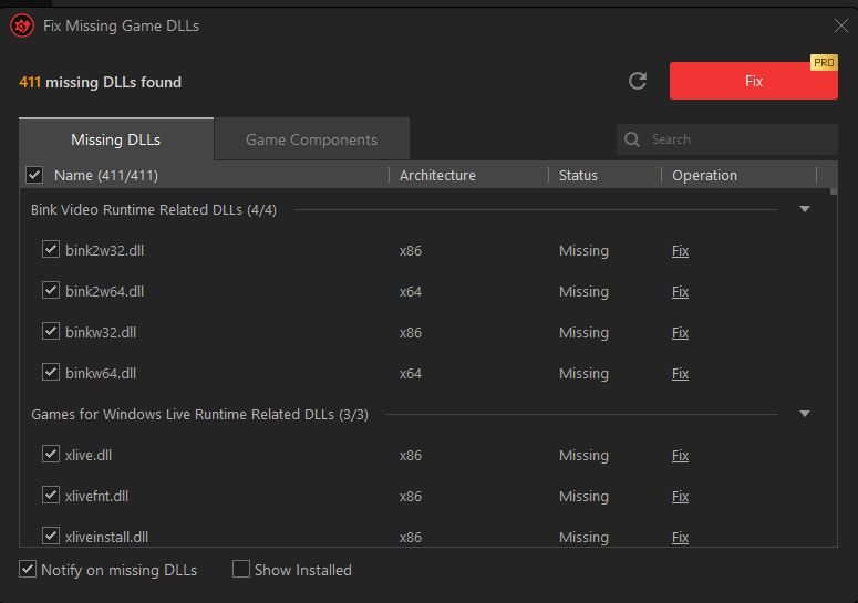 Fix missing game dlls