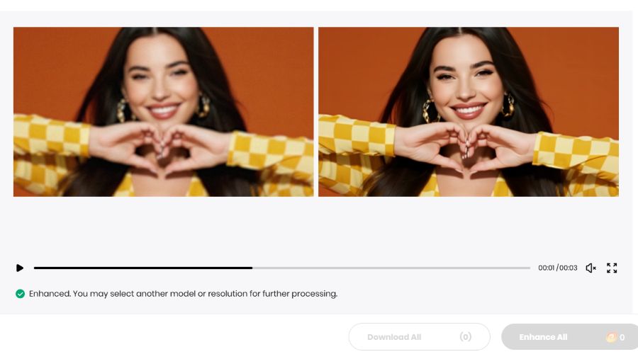 preview enhanced video quality before export