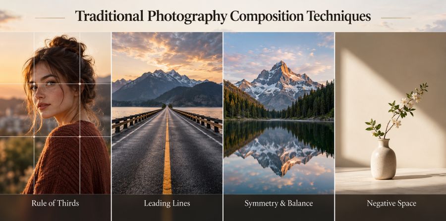 Traditional photography composition techniques for better images