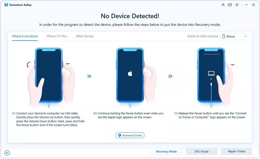 Remove iPhone Duo screen passcode using 4uKey