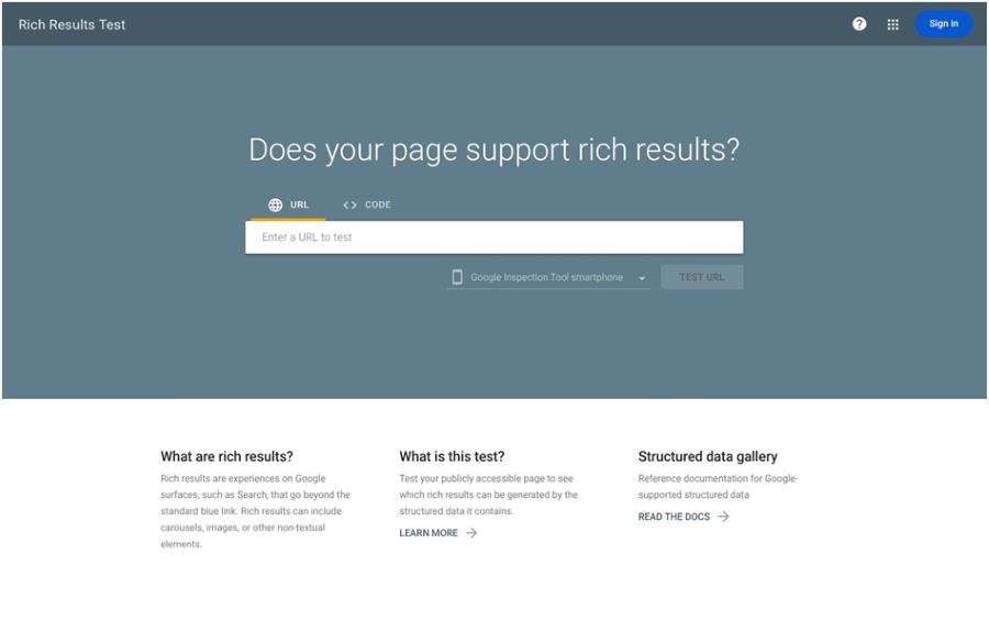 Google's Rich Results Test